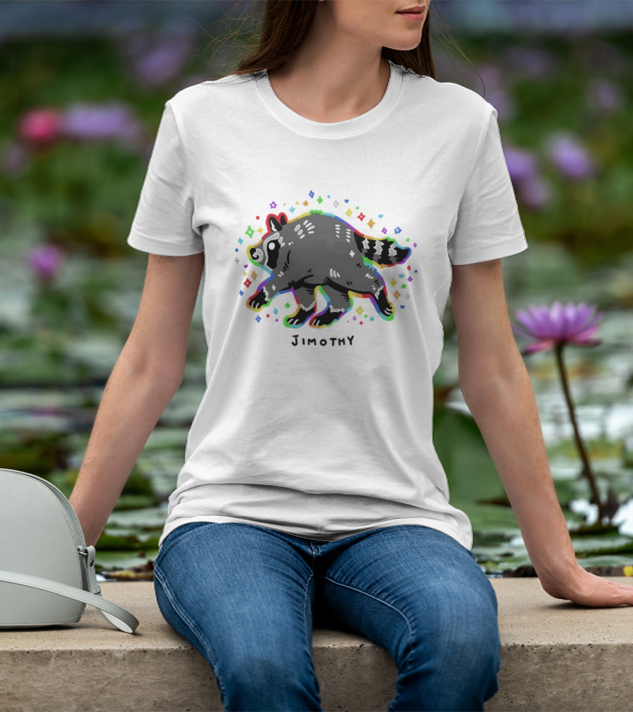 Jimothy Raccoon Trash Panda Colorful Rainbow T-Shirt