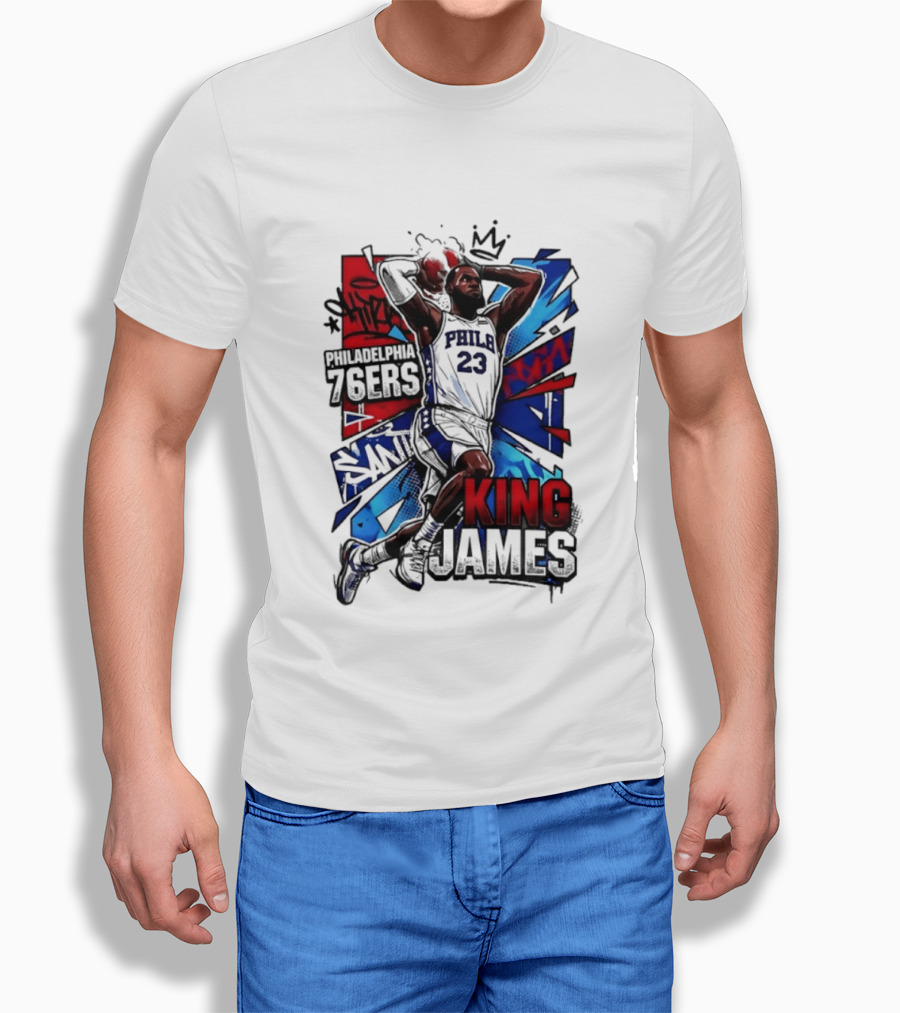 Philadelphia 76ers King James LeBron 2026 NBA Basketball T-Shirt