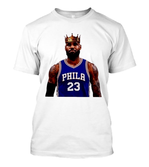 Lebron James 23 Phila Basketball King With Crown T-Shirt