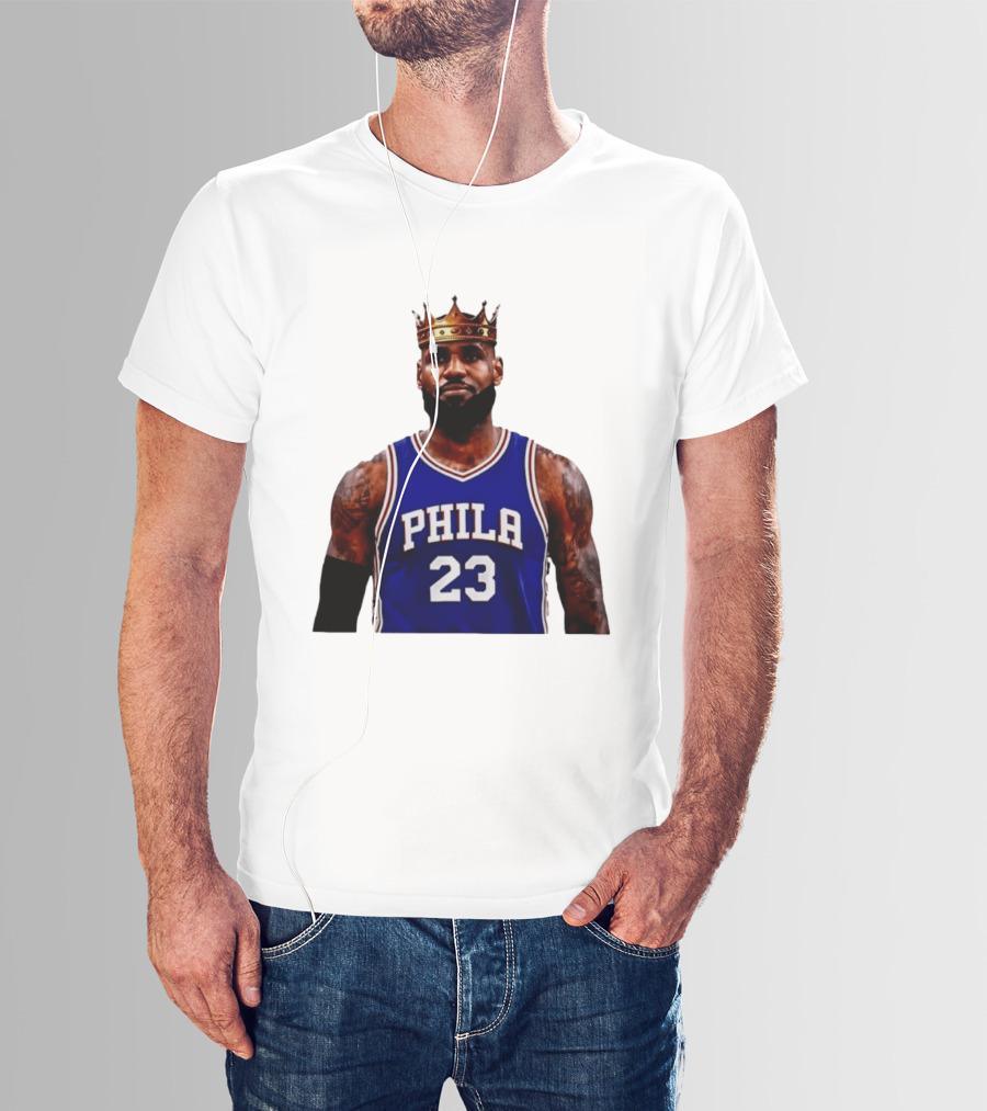 Lebron James 23 Phila Basketball King With Crown T-Shirt