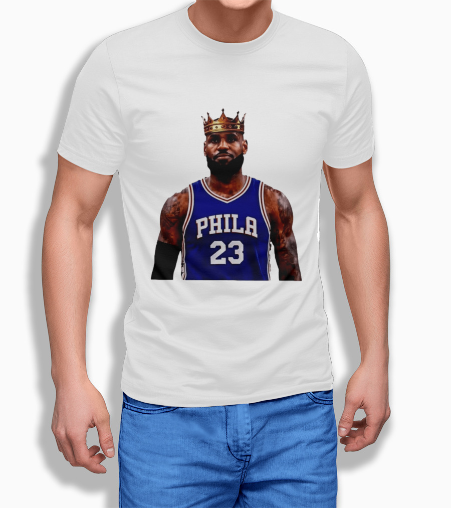 Lebron James 23 Phila Basketball King With Crown T-Shirt