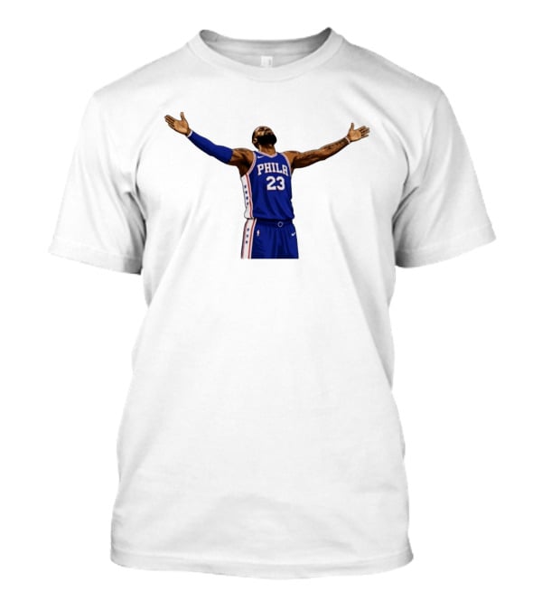 LeBron James Philadelphia 76ers Number 23 NBA Celebration Moment T-Shirt