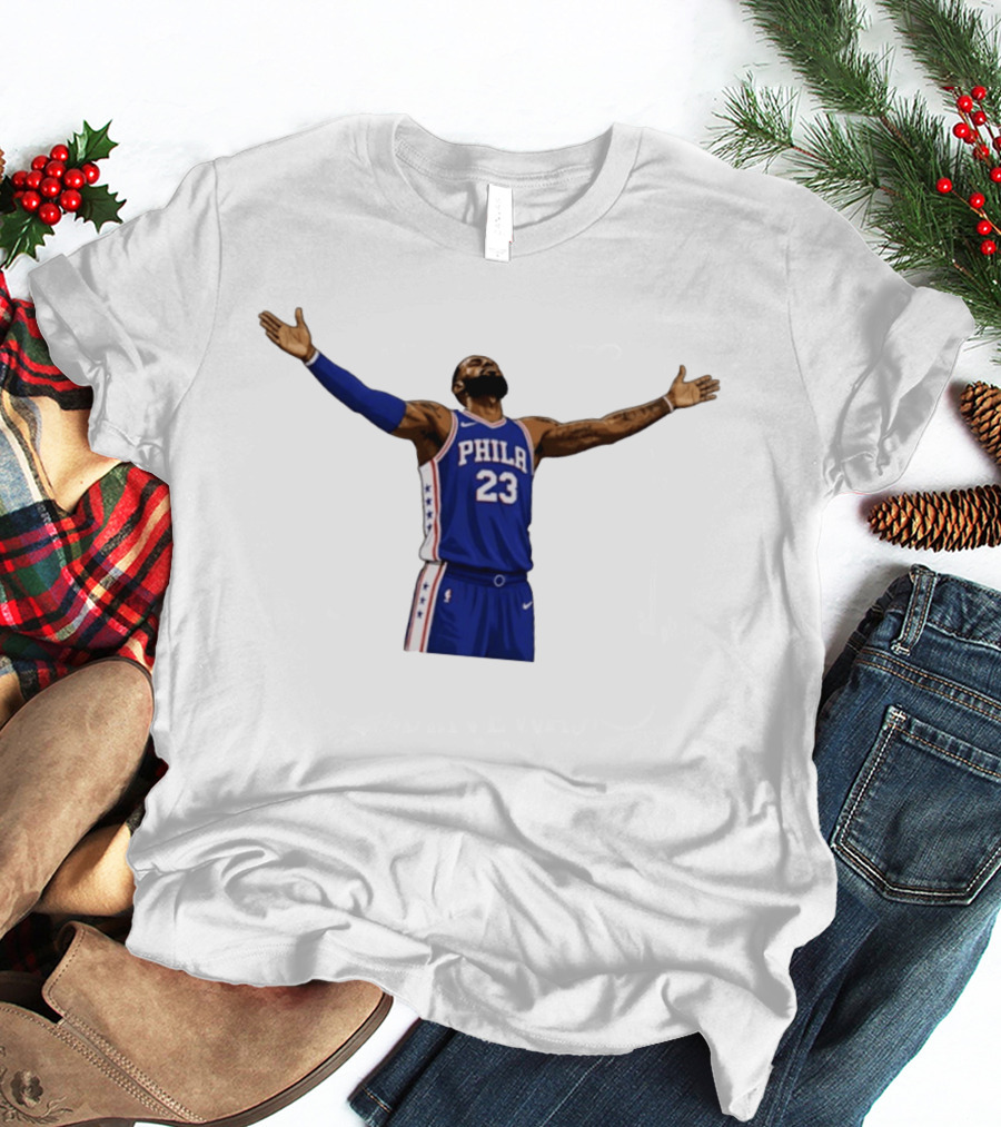 LeBron James Philadelphia 76ers Number 23 NBA Celebration Moment T-Shirt