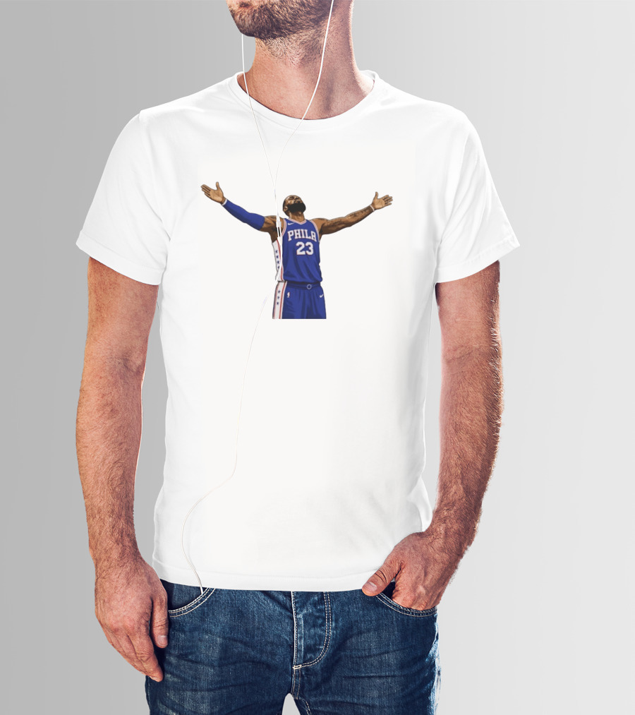 LeBron James Philadelphia 76ers Number 23 NBA Celebration Moment T-Shirt