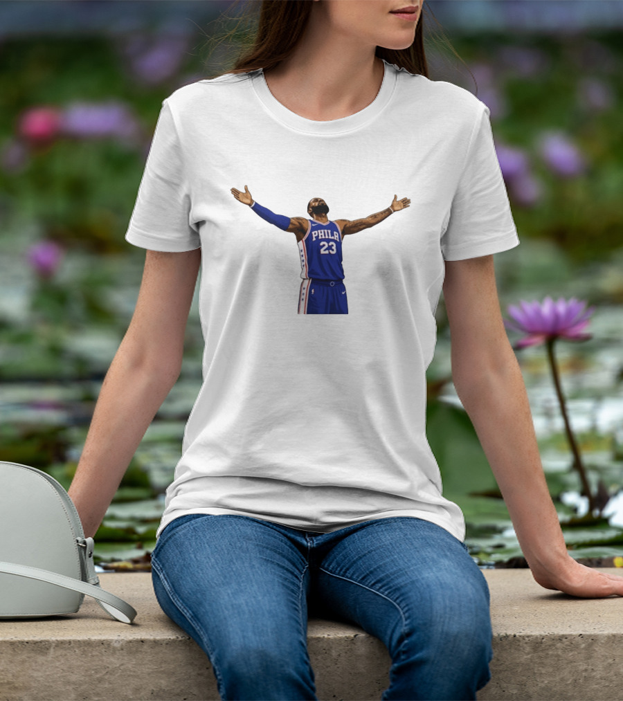 LeBron James Philadelphia 76ers Number 23 NBA Celebration Moment T-Shirt