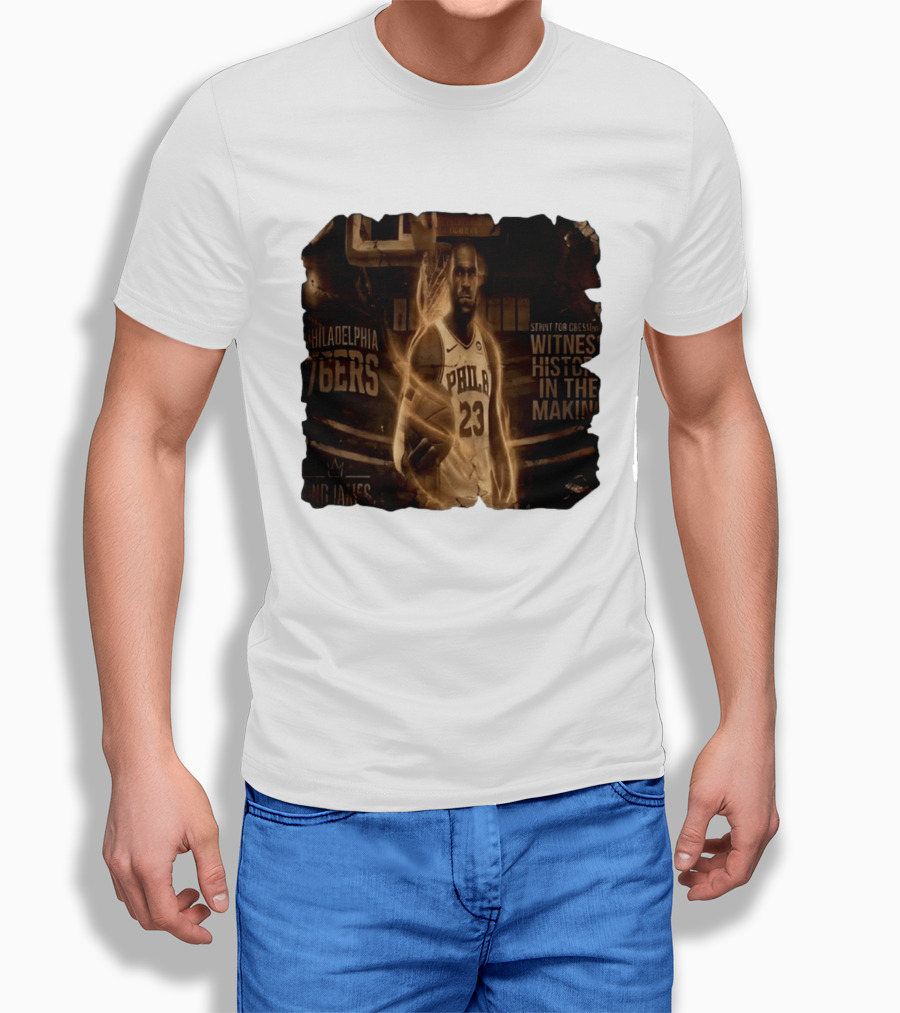 LeBron James Philadelphia 76ers Witness History In The Making King James 23 T-Shirt