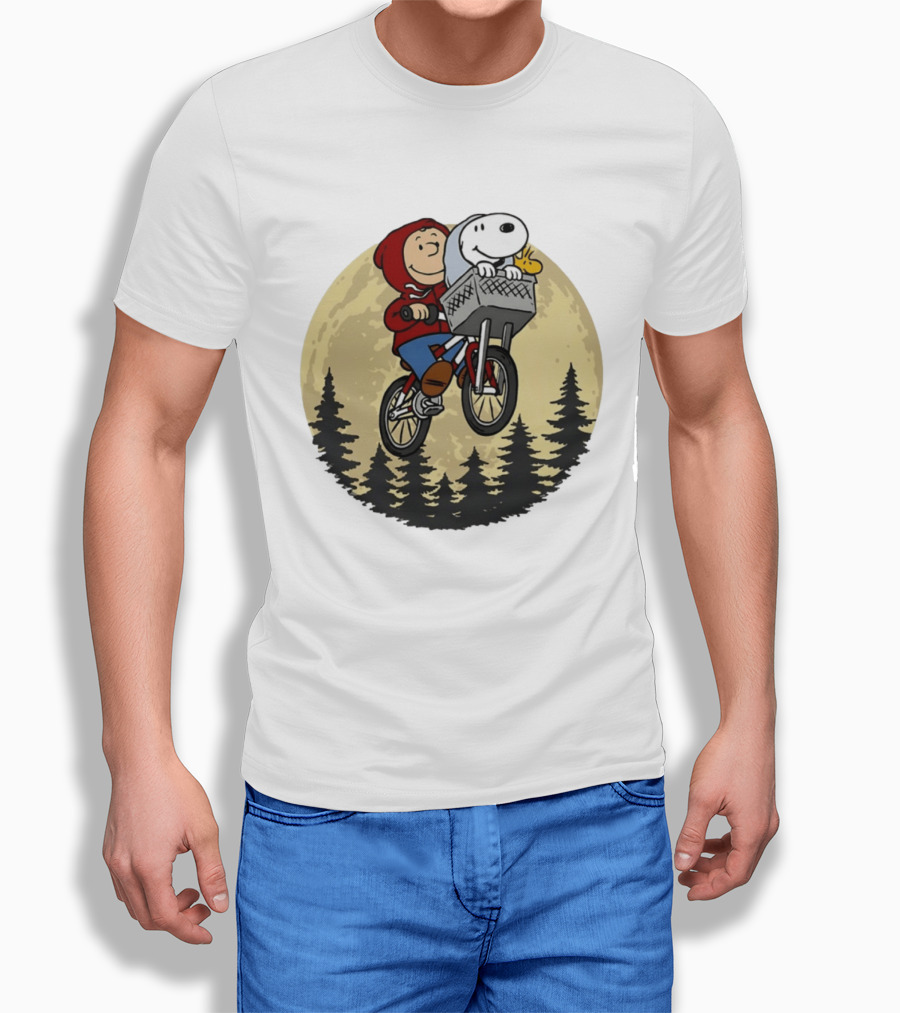 Moon Ride Snoopy And Charlie Brown Bicycle Adventure T-Shirt
