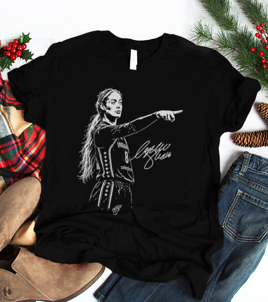 Sophie Cunningham Pointing Gesture Basketball Player Sketch T-Shirt