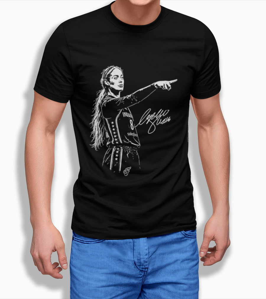 Sophie Cunningham Pointing Gesture Basketball Player Sketch T-Shirt