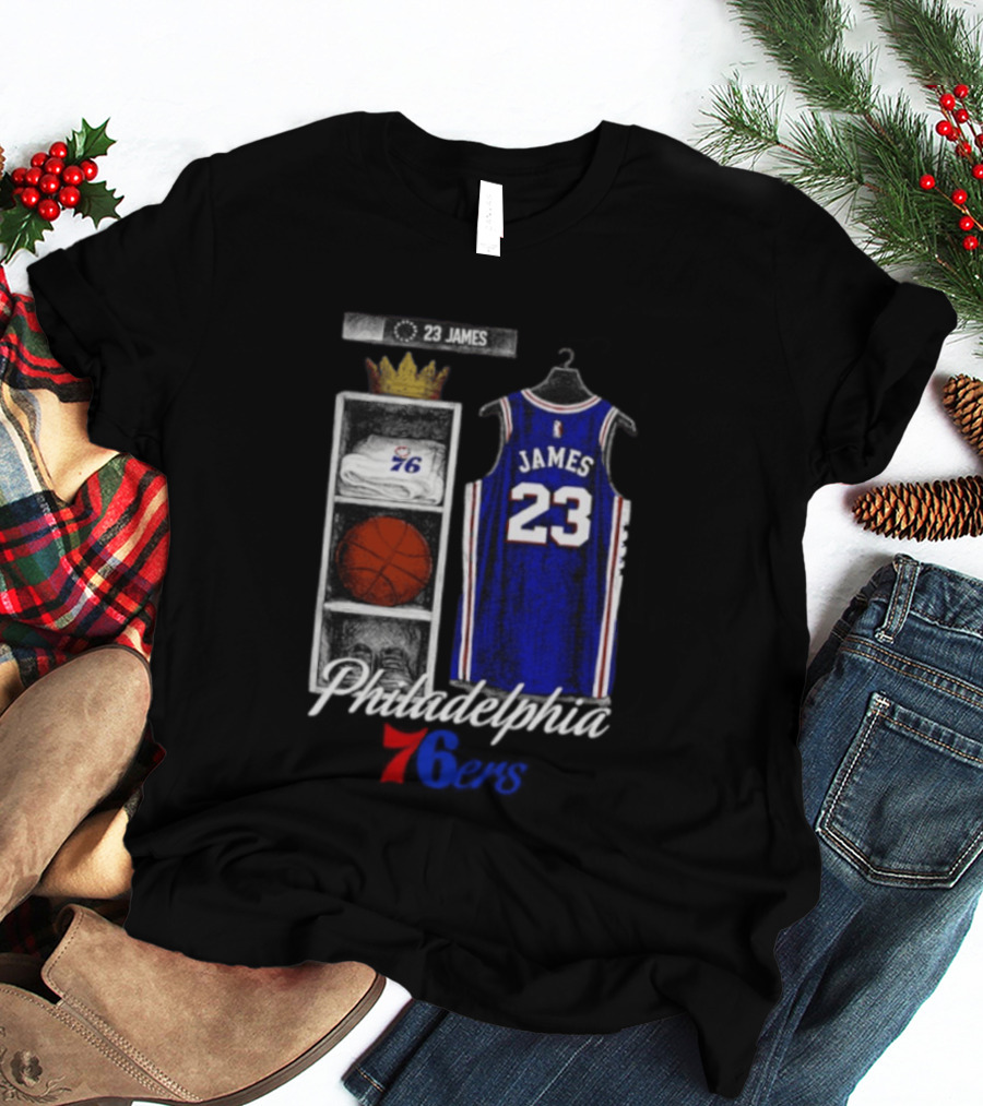 LeBron James 23 Jersey Philadelphia 76ers Locker Room T-Shirt