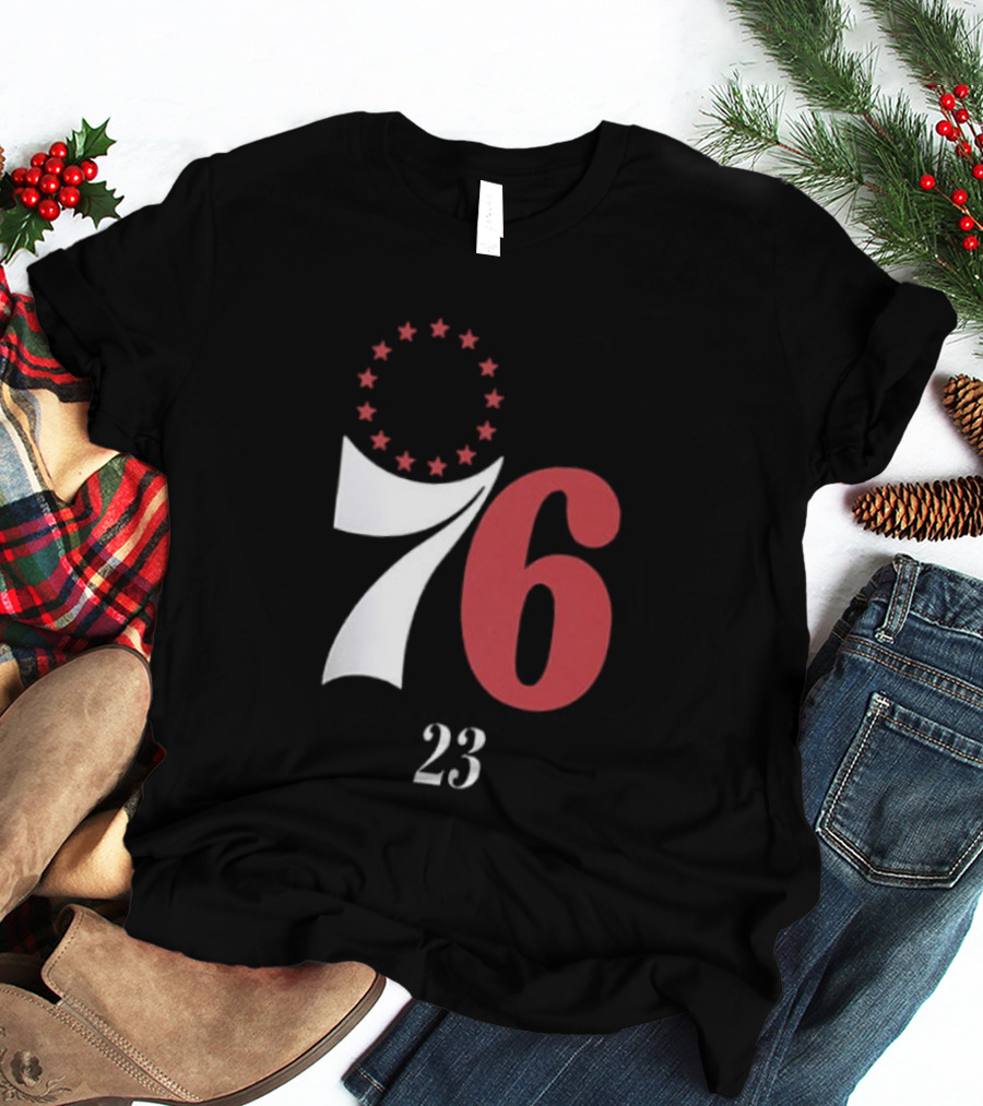 LeBron James Philadelphia 76ers Red In The Paint 23 Number 76 Stars T-Shirt