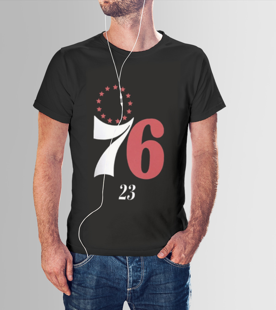 LeBron James Philadelphia 76ers Red In The Paint 23 Number 76 Stars T-Shirt