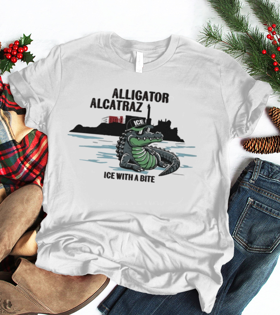 Alligator Alcatraz Ice With A Bite Chilling Reptile At San Francisco Bay T-Shirt