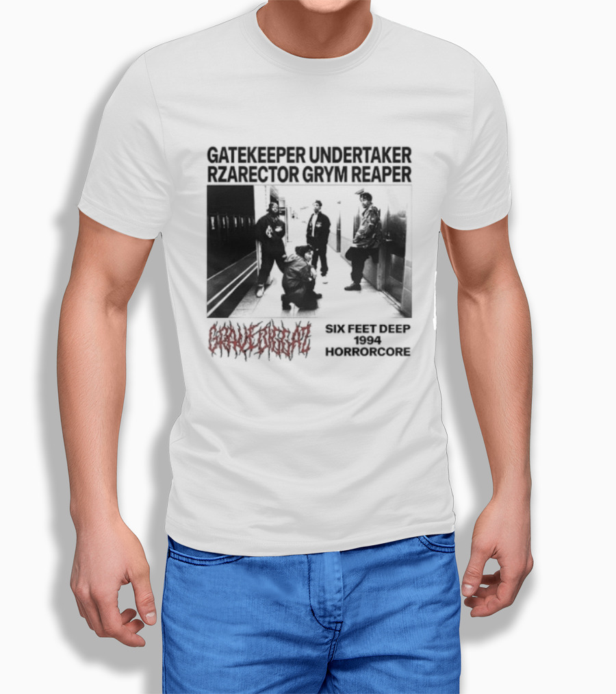 Gravediggaz Six Feet Deep 1994 Gatekeeper Undertaker Rzarector Grym Reaper Horrorcore T-Shirt