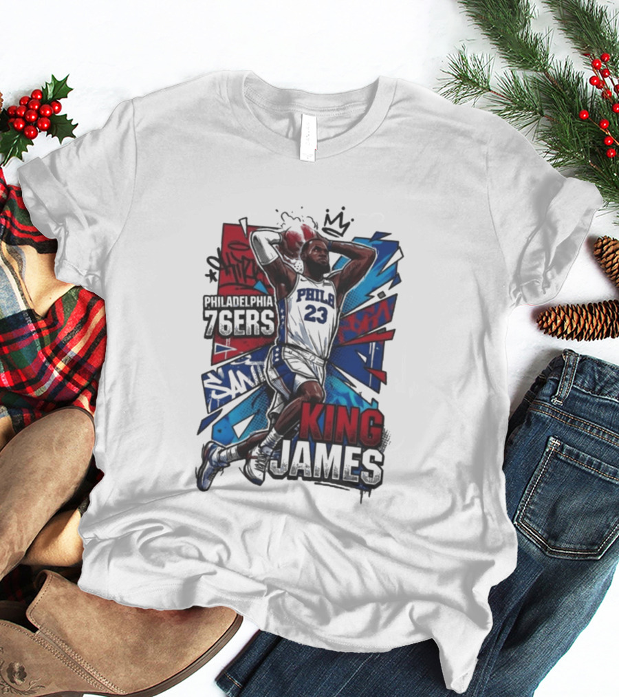Philadelphia 76ers King James Dunk Graffiti T-Shirt