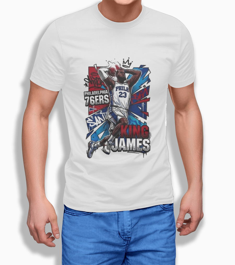 Philadelphia 76ers King James Dunk Graffiti T-Shirt