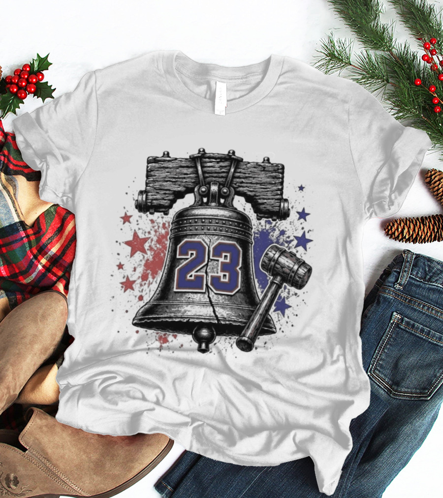Lebron James 23 Liberty Bell Philadelphia 76ers Fan T-Shirt