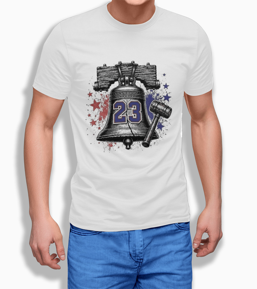 Lebron James 23 Liberty Bell Philadelphia 76ers Fan T-Shirt