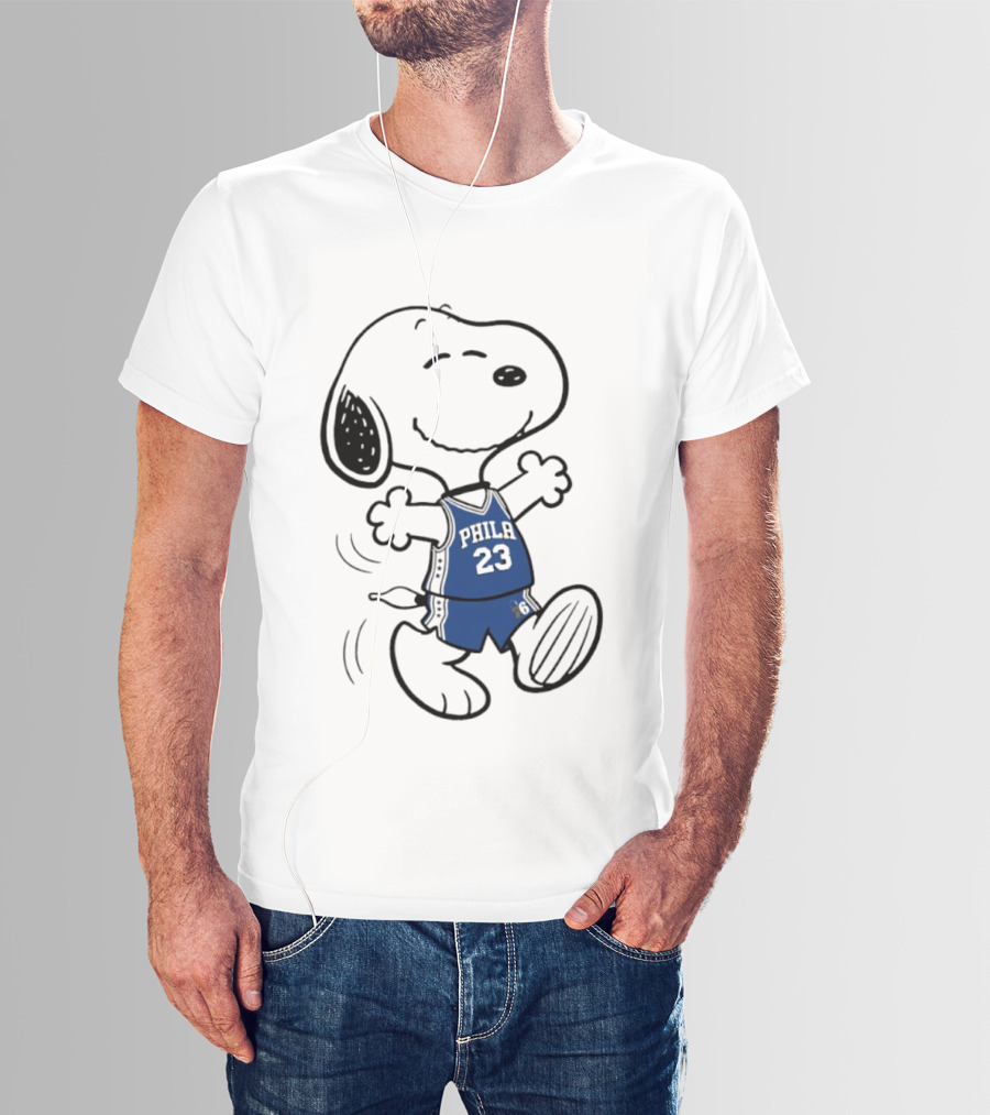 Snoopy Philly 23 Basketball Peanuts X LeBron James Philadelphia Sixer T-Shirt