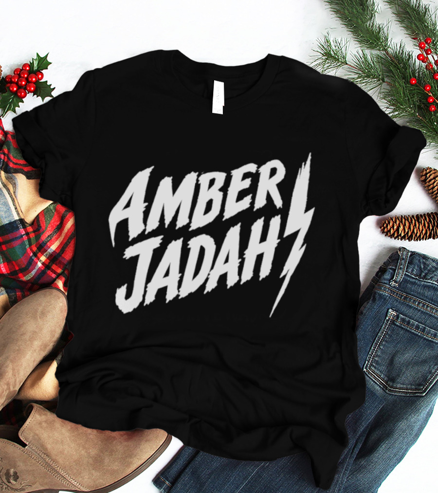 Amber Jadah Lightning Bold Text With Iconic Bolt T-Shirt