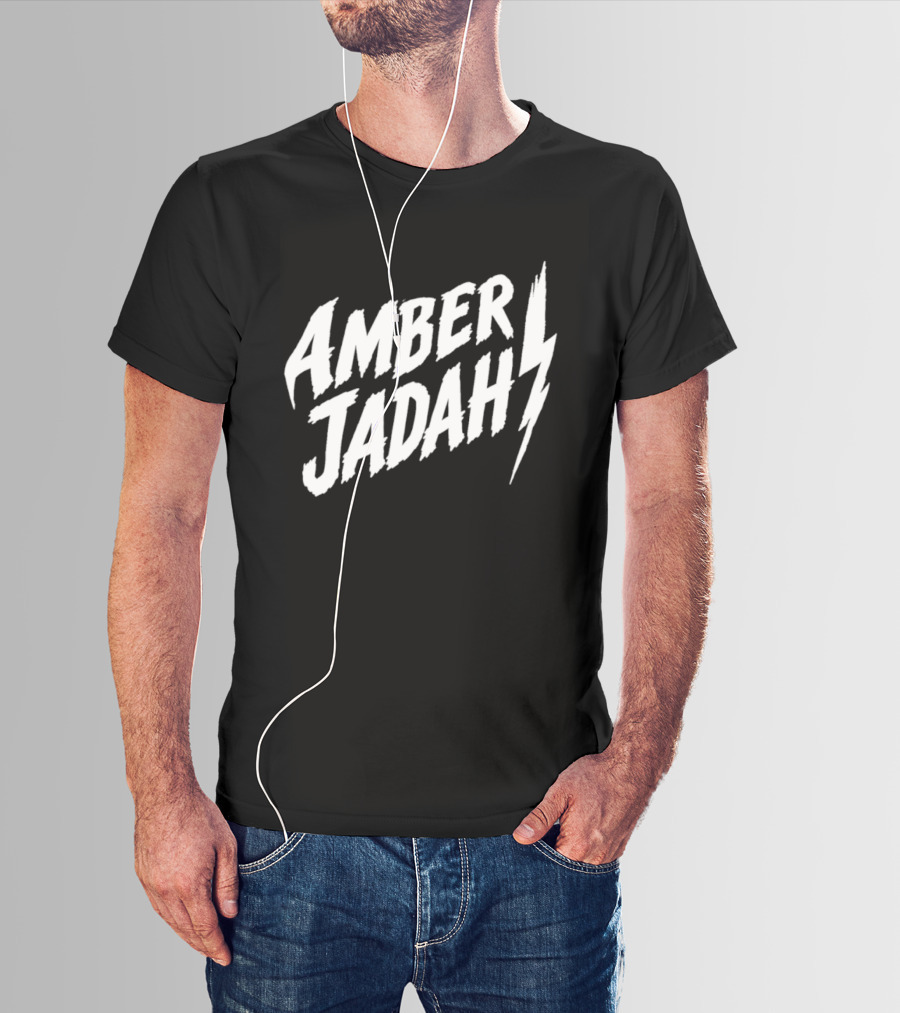 Amber Jadah Lightning Bold Text With Iconic Bolt T-Shirt