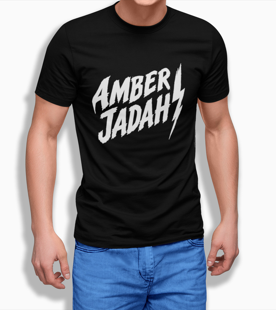 Amber Jadah Lightning Bold Text With Iconic Bolt T-Shirt