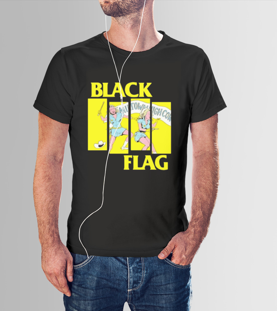 Black Flag Midtown High Comix Punk Rock Mid 20th Century T-Shirt