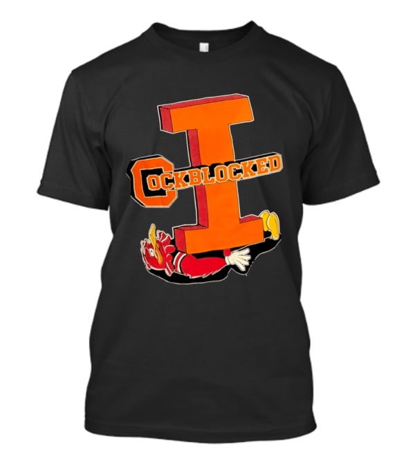 Cockblocked Illinois Fighting Illini Big I Defeat T-Shirt