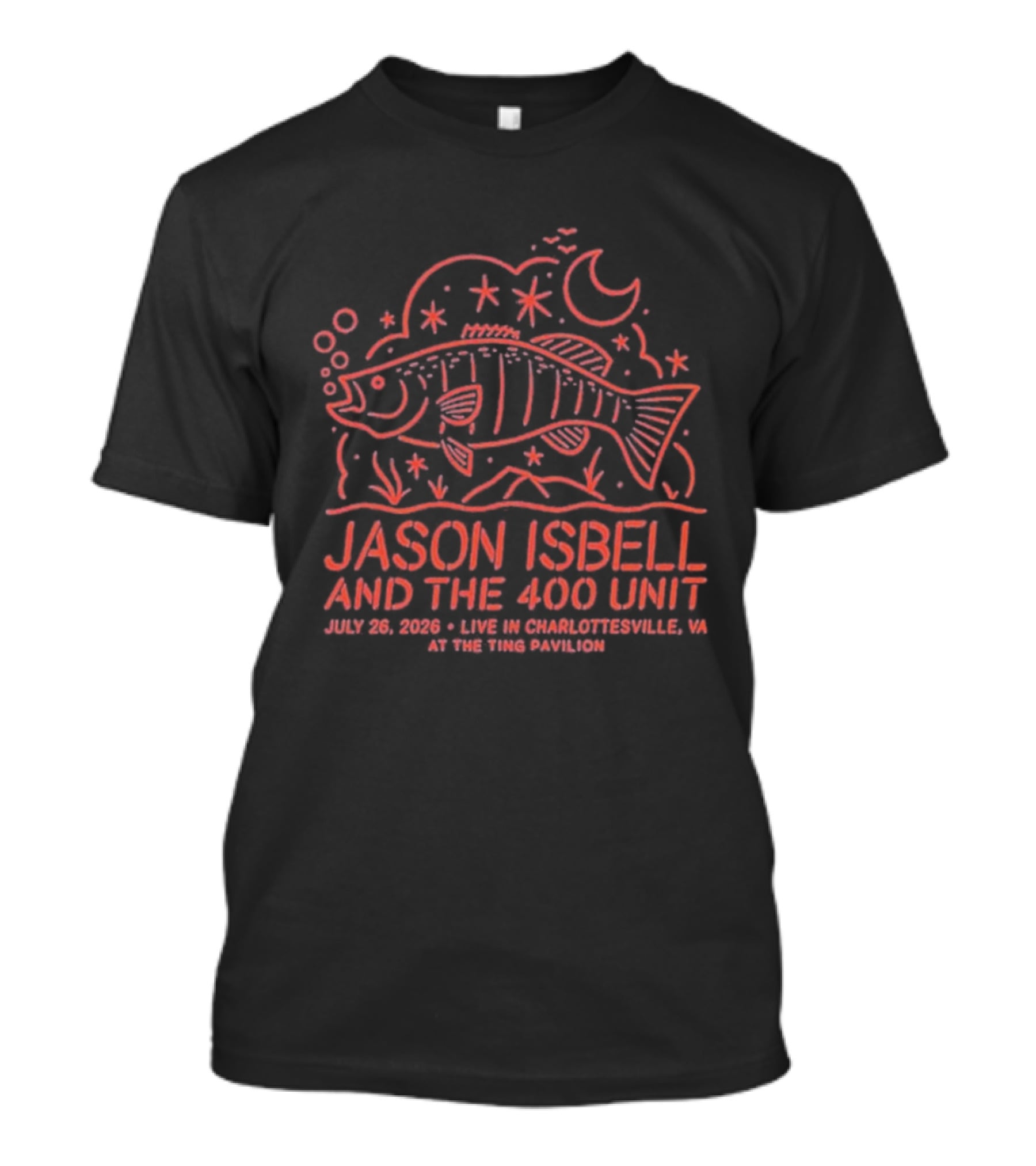 Jason Isbell And The 400 Unit July 26 2026 Ting Pavilion Charlottesville VA Fish And Stars T-Shirt