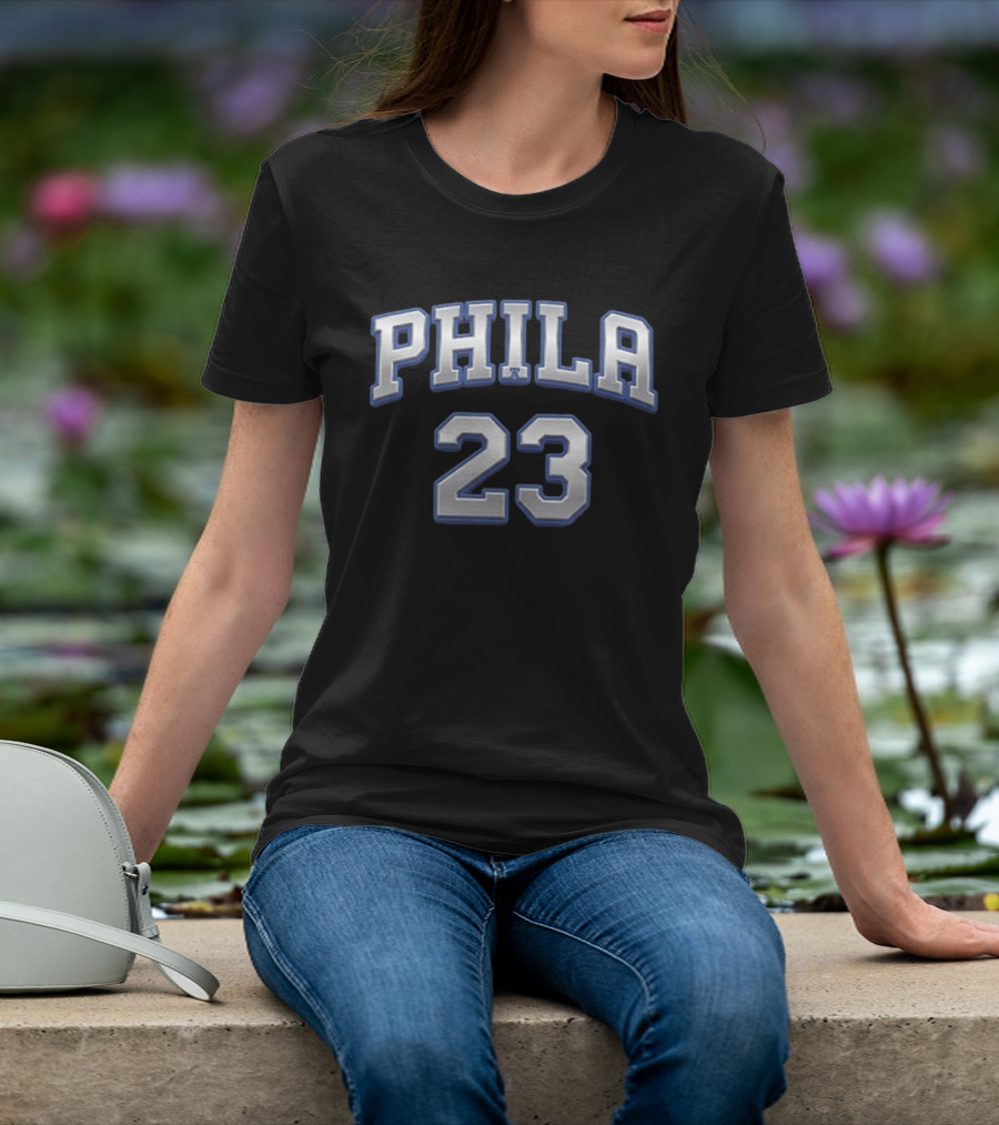 LeBron James 23 Philly Sixers Basketball Two Sided T-Shirt
