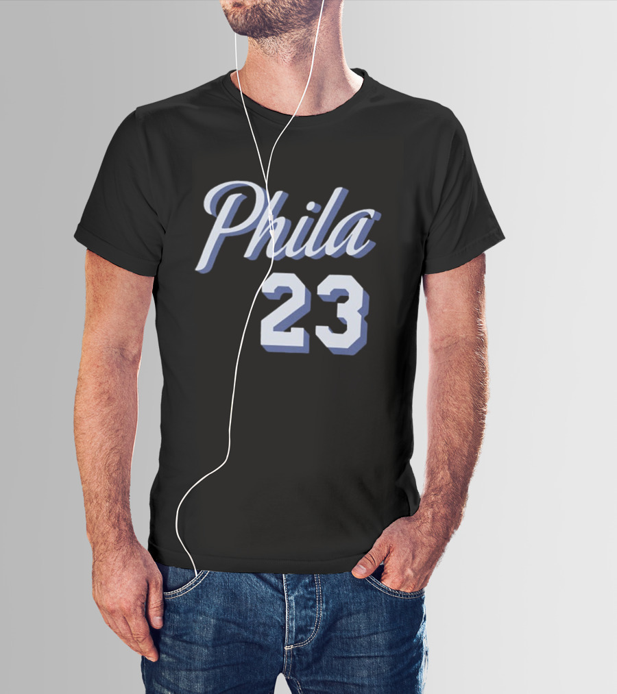 LeBron James 23 Phila 23 Philadelphia 76ers NBA Basketball Two Sided T-Shirt
