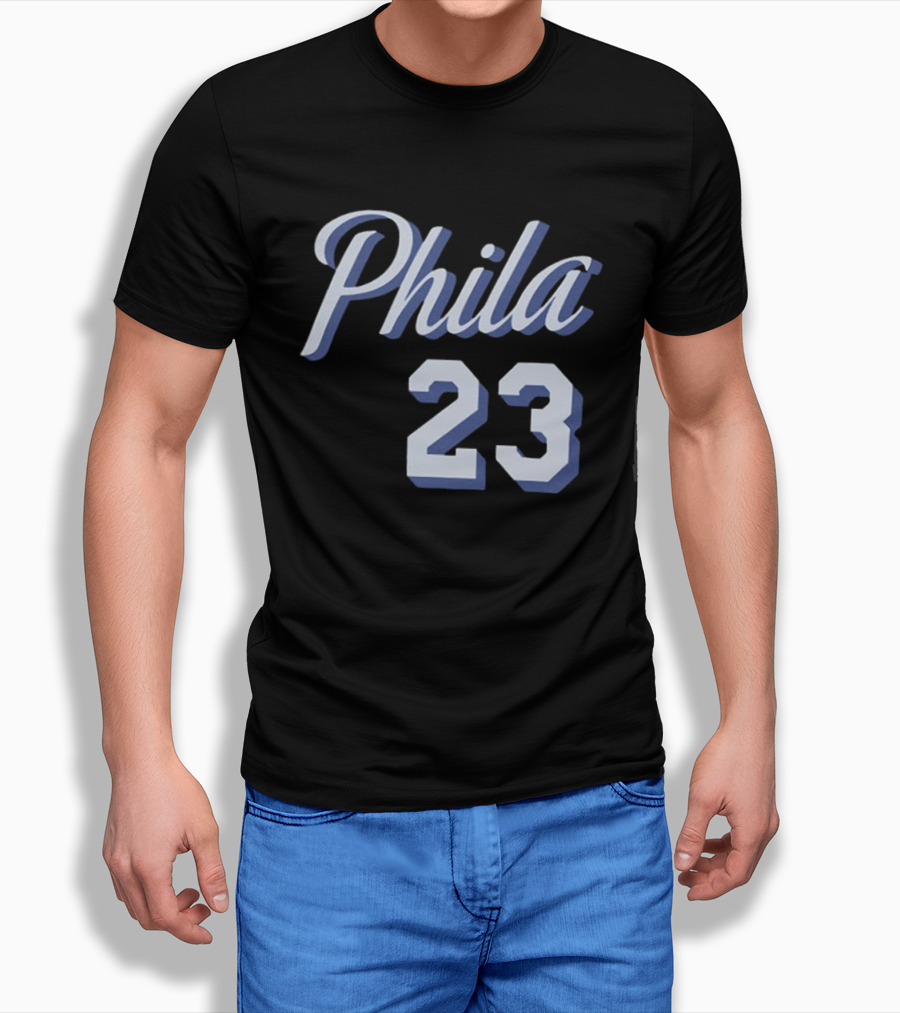 LeBron James 23 Phila 23 Philadelphia 76ers NBA Basketball Two Sided T-Shirt