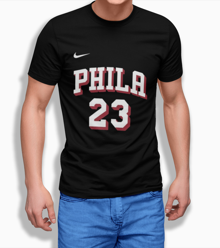 LeBron James 23 Phila 76ers Name Number Royal Nike T-Shirt