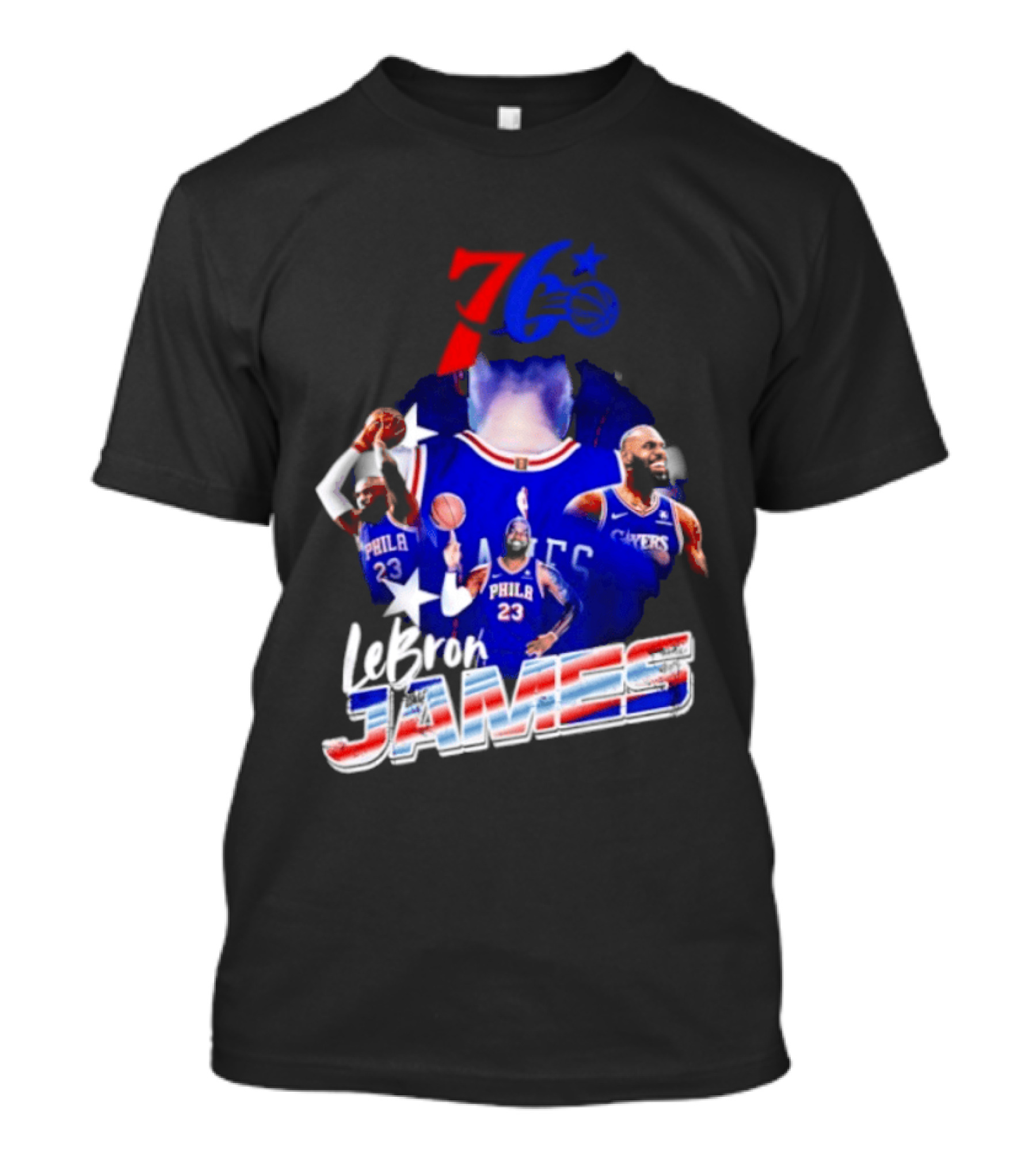LeBron James Philadelphia 76ers 23 Player Collage T-Shirt