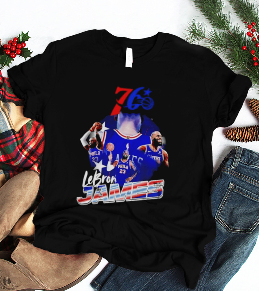 LeBron James Philadelphia 76ers 23 Player Collage T-Shirt