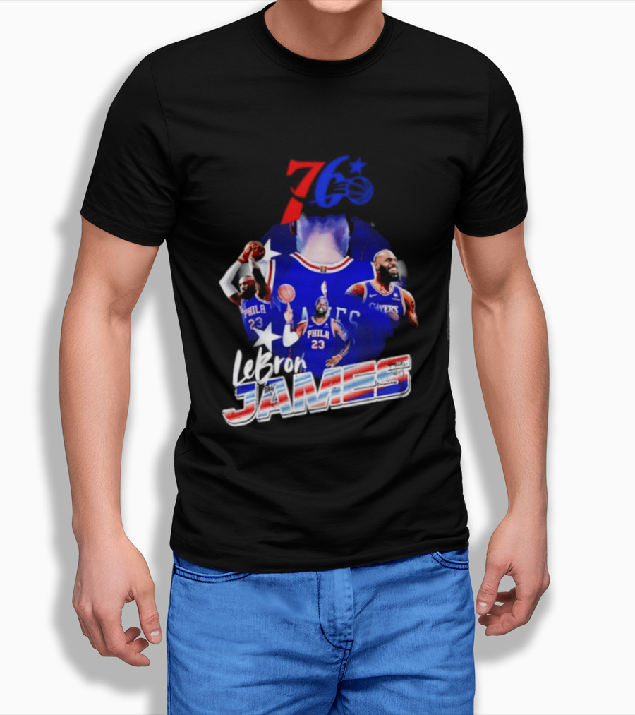 LeBron James Philadelphia 76ers 23 Player Collage T-Shirt