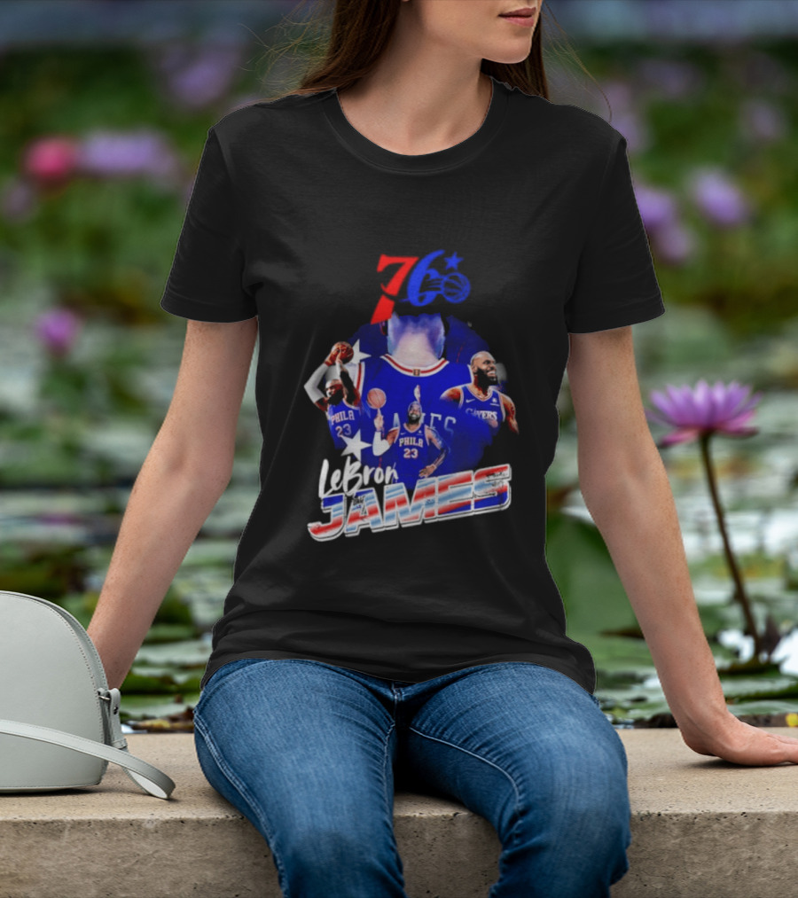 LeBron James Philadelphia 76ers 23 Player Collage T-Shirt