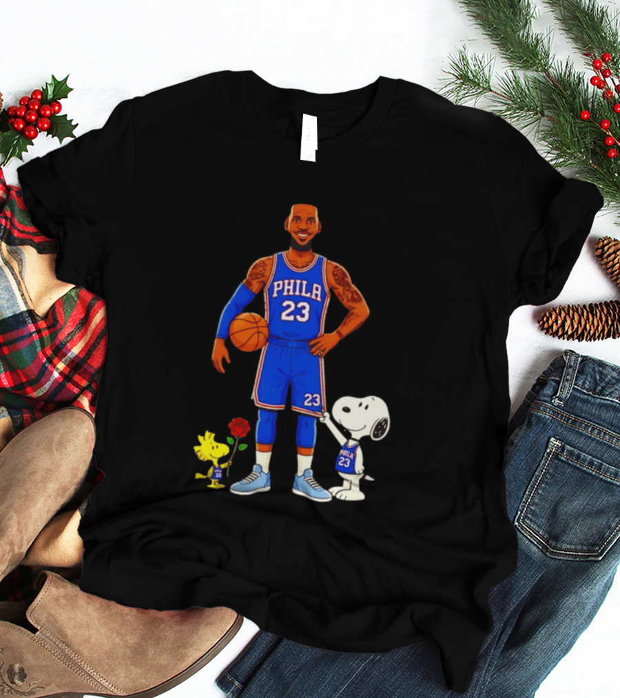 LeBron James Snoopy Woodstock Philadelphia Phila 23 Basketball T-Shirt