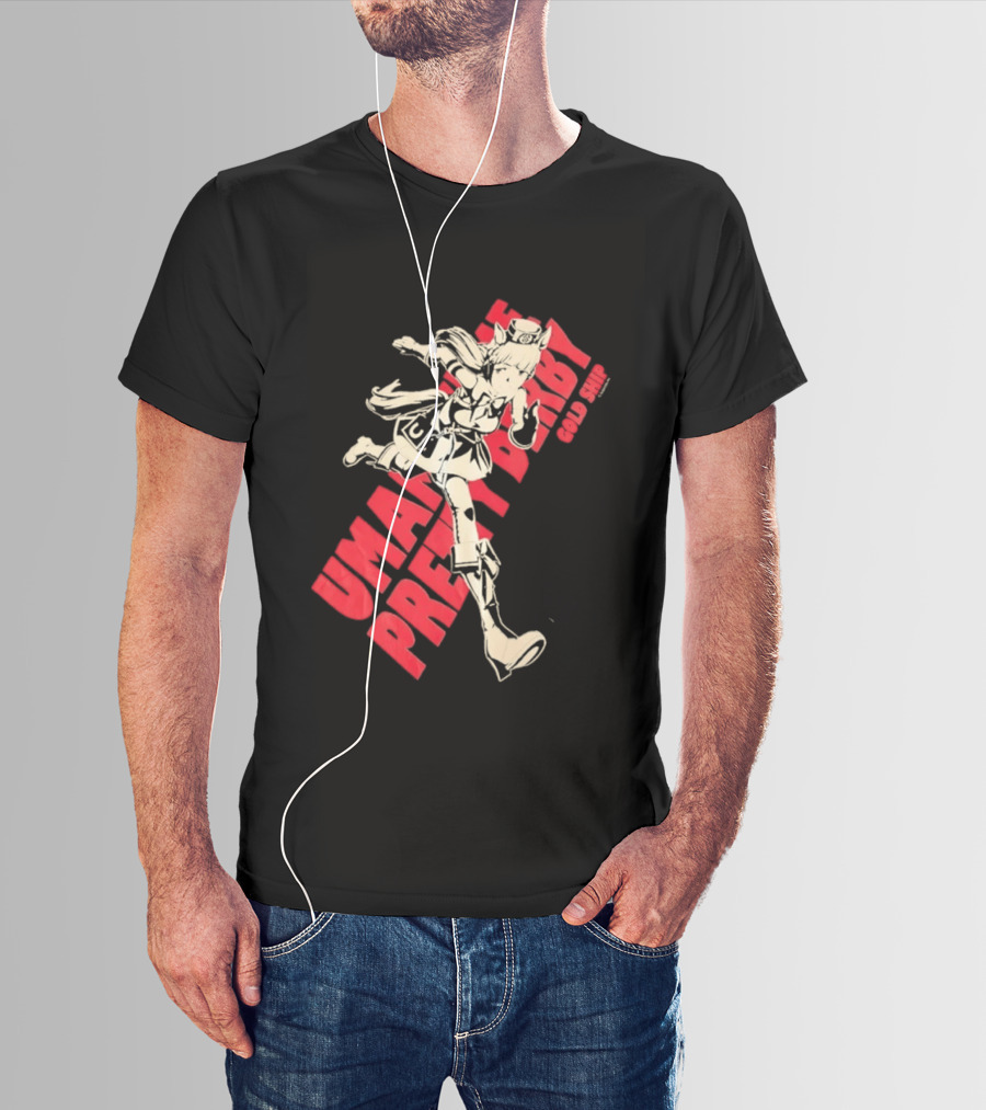 Umamusume Pretty Derby Gold Ship Anime Character Running Pose T-Shirt