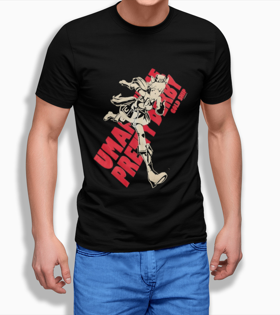 Umamusume Pretty Derby Gold Ship Anime Character Running Pose T-Shirt