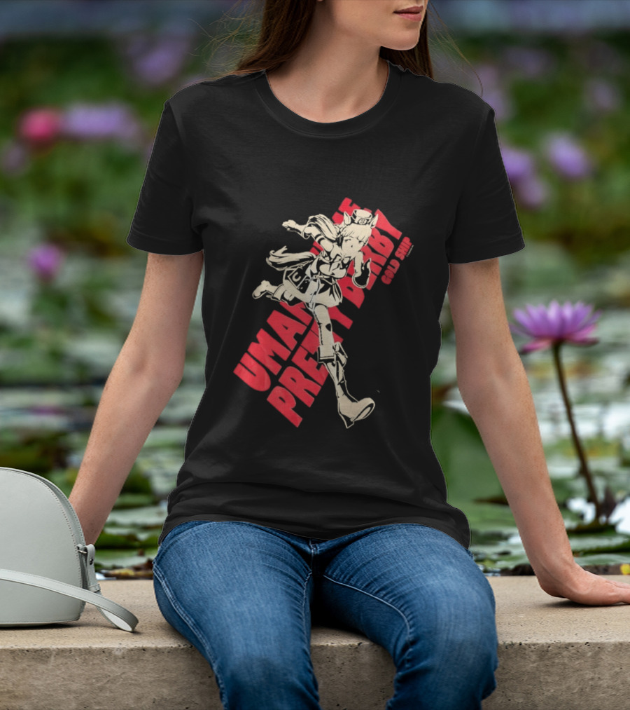 Umamusume Pretty Derby Gold Ship Anime Character Running Pose T-Shirt