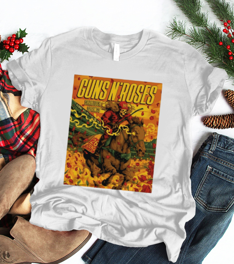 Guns N' Roses Saratoga Springs July 26 2026 Equestrian Skull Rider NY Event T-Shirt