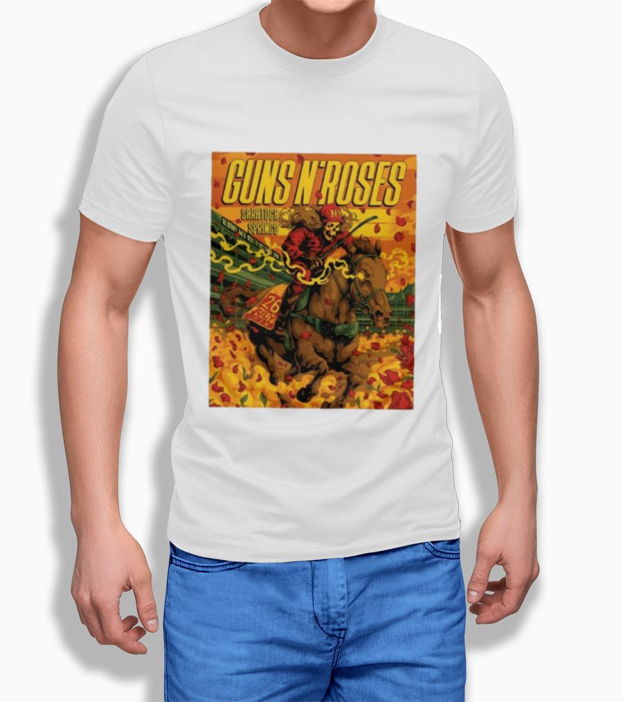 Guns N' Roses Saratoga Springs July 26 2026 Equestrian Skull Rider NY Event T-Shirt