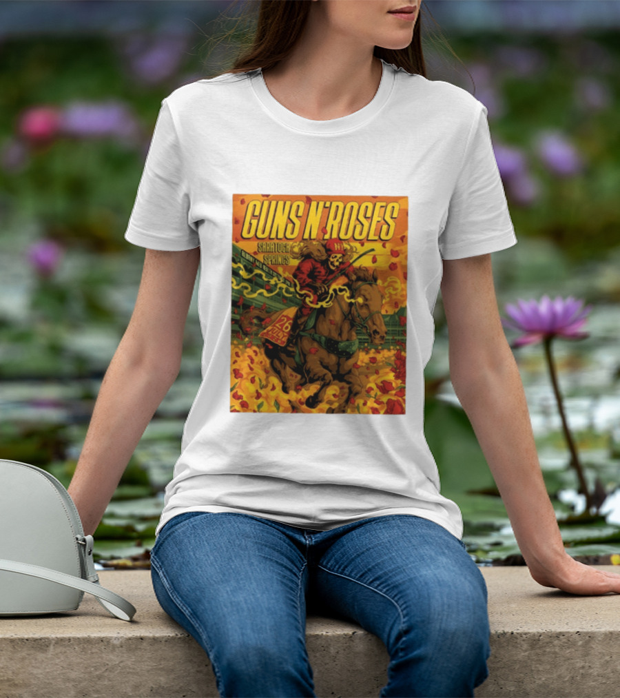 Guns N' Roses Saratoga Springs July 26 2026 Equestrian Skull Rider NY Event T-Shirt