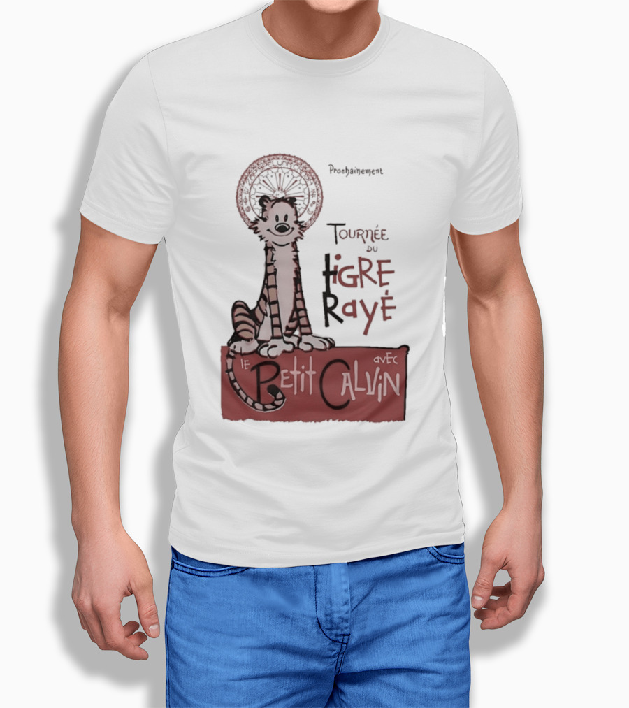 Tournée Du Tigre Raye Le Petit Calvin Avec Hobbes T-Shirt