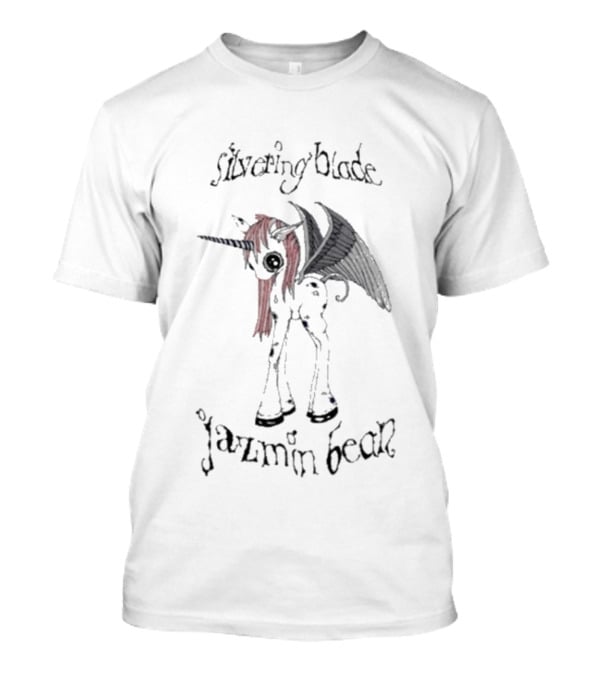 Jazmin Bean Silvering Blade Unicorn With Wings T-Shirt