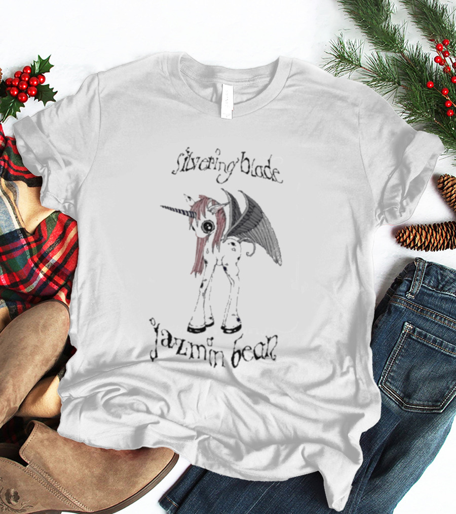 Jazmin Bean Silvering Blade Unicorn With Wings T-Shirt