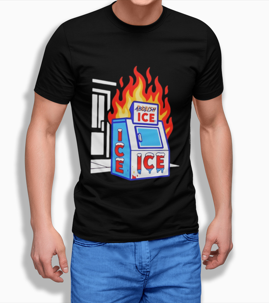 Abolish ICE Fiery Vending Machine Protest Activism T-Shirt