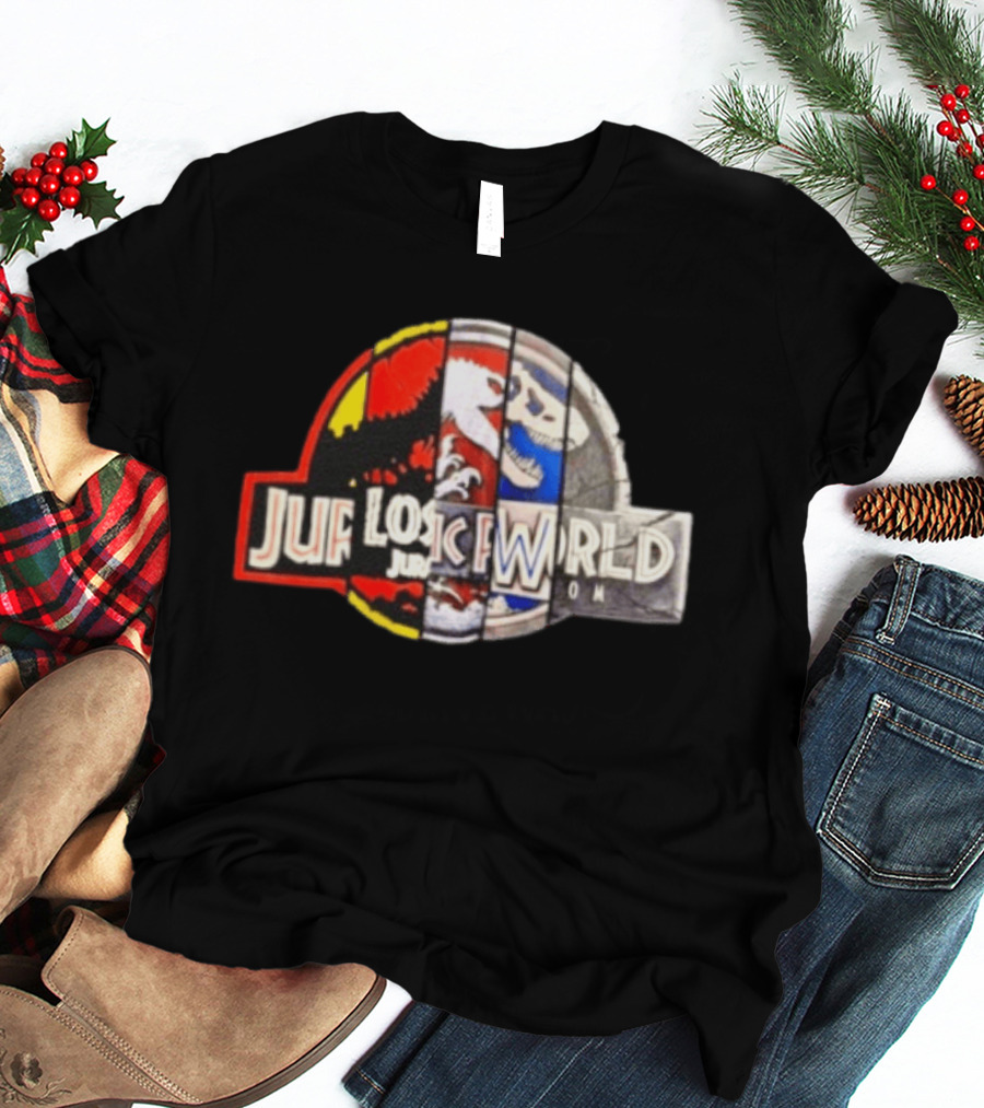 Jurassic Park Lost World Jurassic World Dinosaur Collage T-Shirt