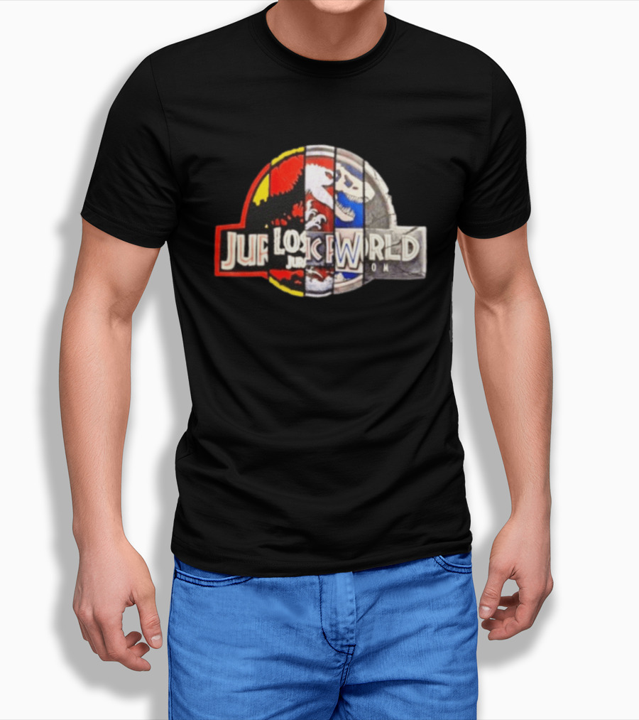 Jurassic Park Lost World Jurassic World Dinosaur Collage T-Shirt